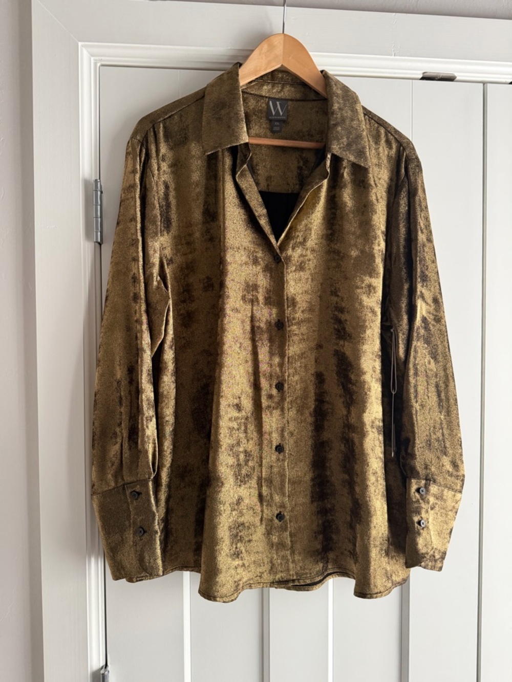 Worthington Button Down Satin Shirt size XXL - Picture 14 of 15